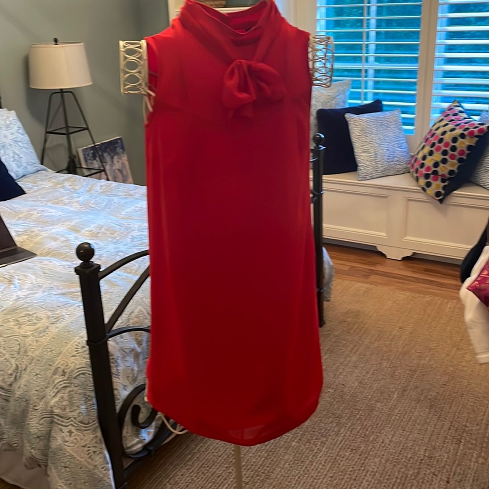 Red High Neck Kensie Dress